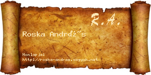 Roska András névjegykártya